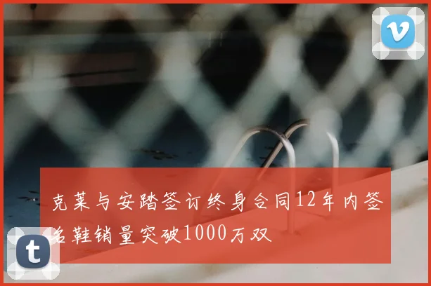 克莱与安踏签订终身合同12年内签名鞋销量突破1000万双